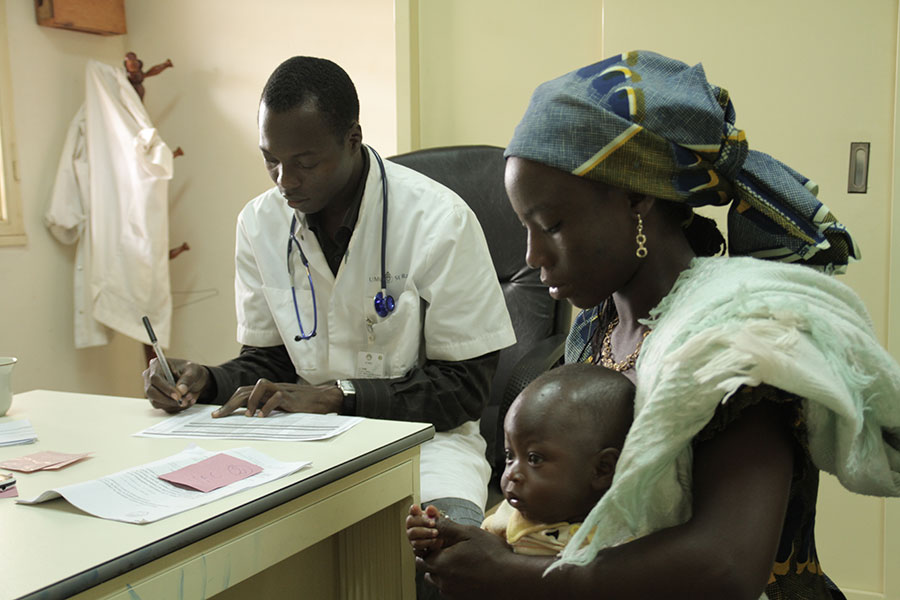 Mother and child in an African clinic.